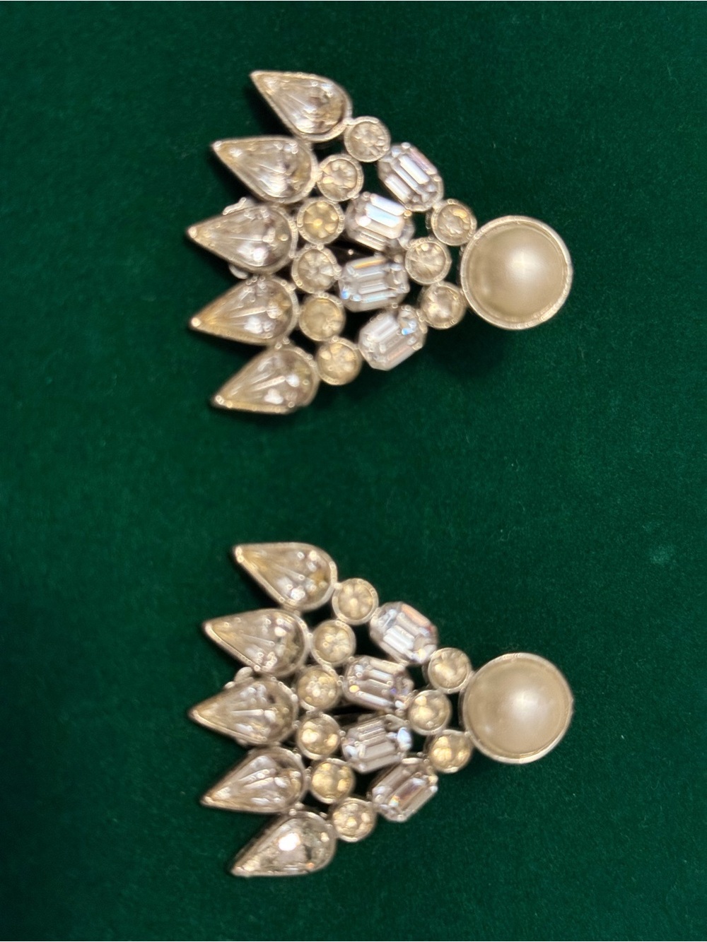 Gold-Tone Clear Crystal Drop Stud Earrings - Women Jewelry